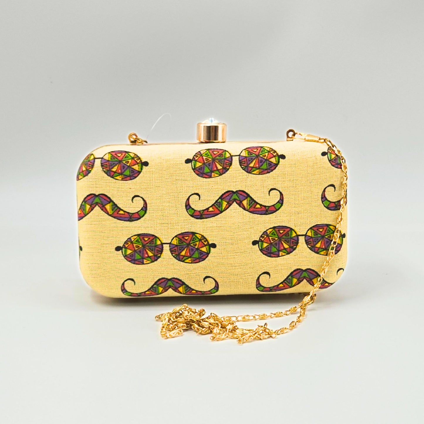 Specs & Taches Fabric Box Clutch
