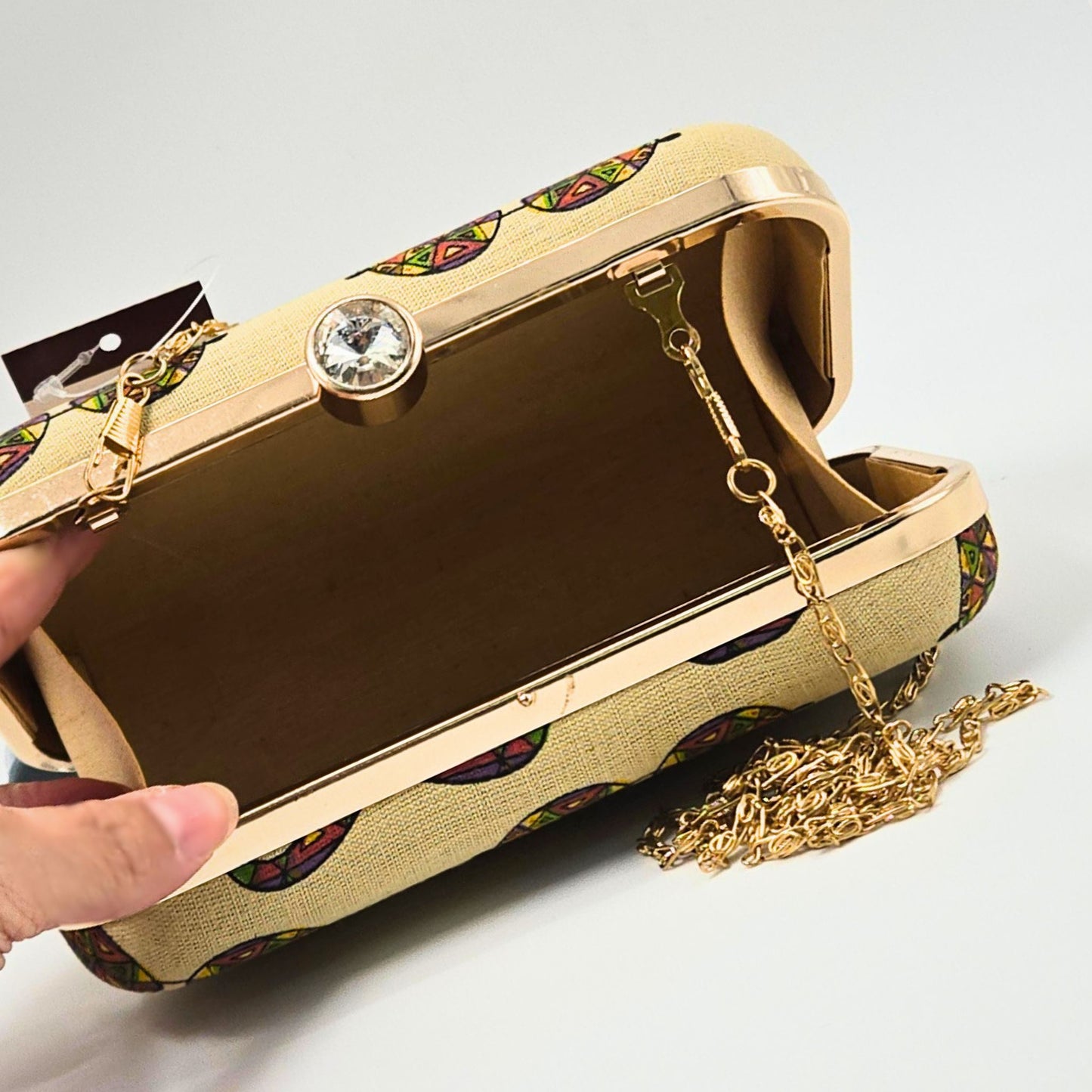 Specs & Taches Fabric Box Clutch