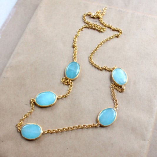 Sea Breeze Necklace in Blue Aquamarine