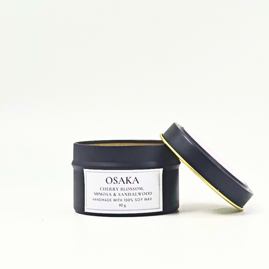 Black tin containing scented soy wax candle in OSAKA scent | InStyle Fashion Hong Kong | MY Casa Decor