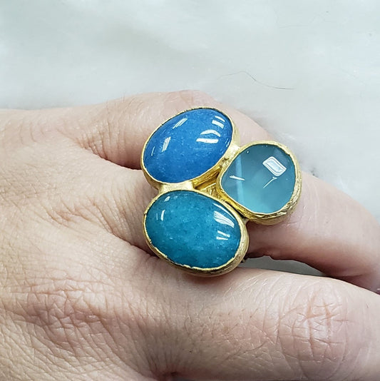 Sea Breeze Ring in Blue Aquamarine