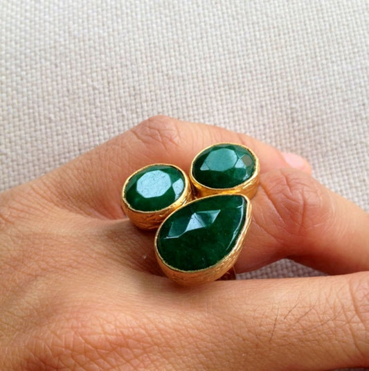 Ain Ring in Green Aventurine