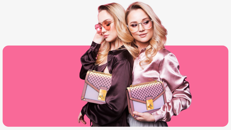 Pink & Beige canvas bag available from InStyle Fashion Hong Kong