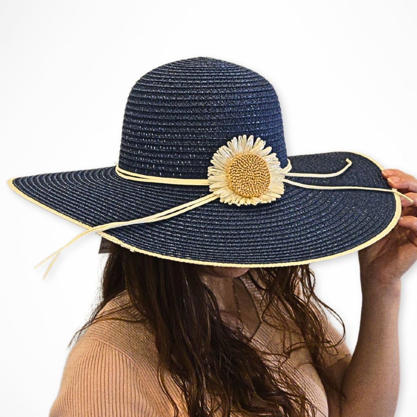 Sunflower Wide Brim Straw Hat