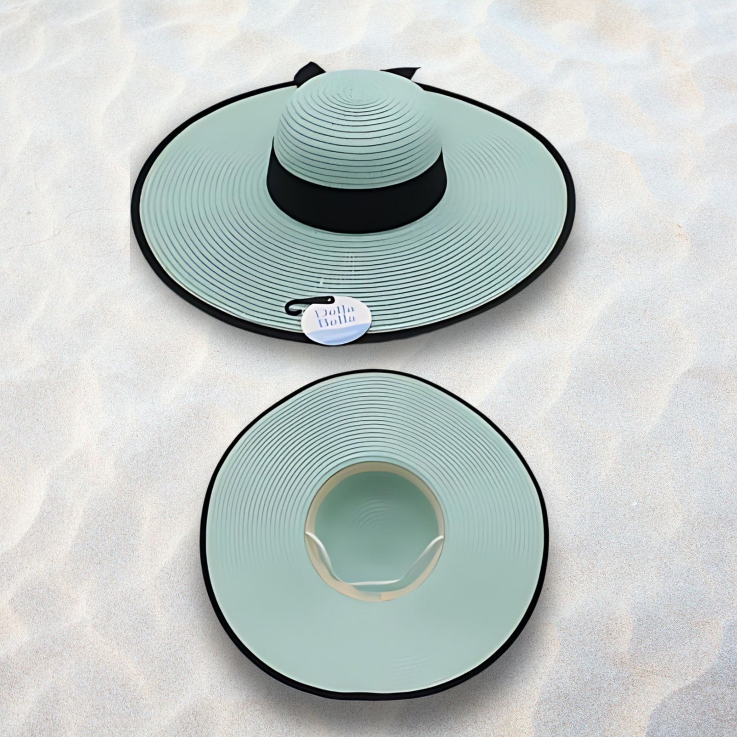 Black Ribbon Wide Brim Sun Hat