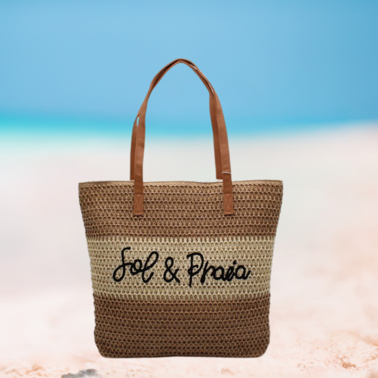 "Sun & Beach" Crochet Woven Tote Bag