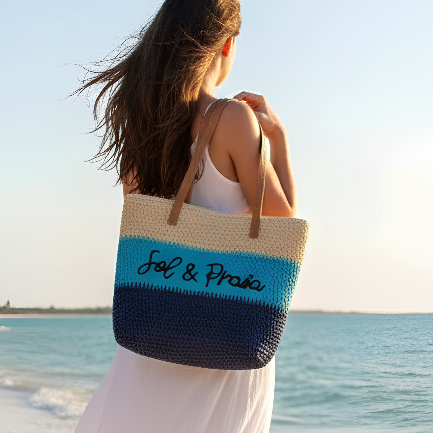 "Sun & Beach" Crochet Woven Tote Bag