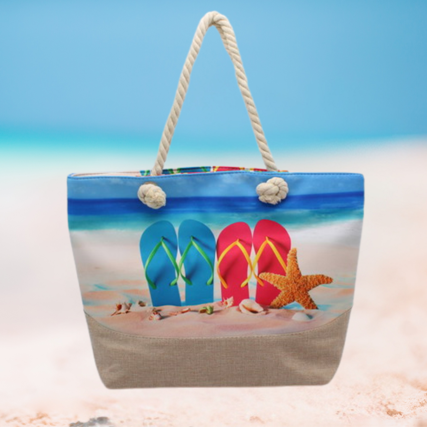 Sunset Print Beach Bag