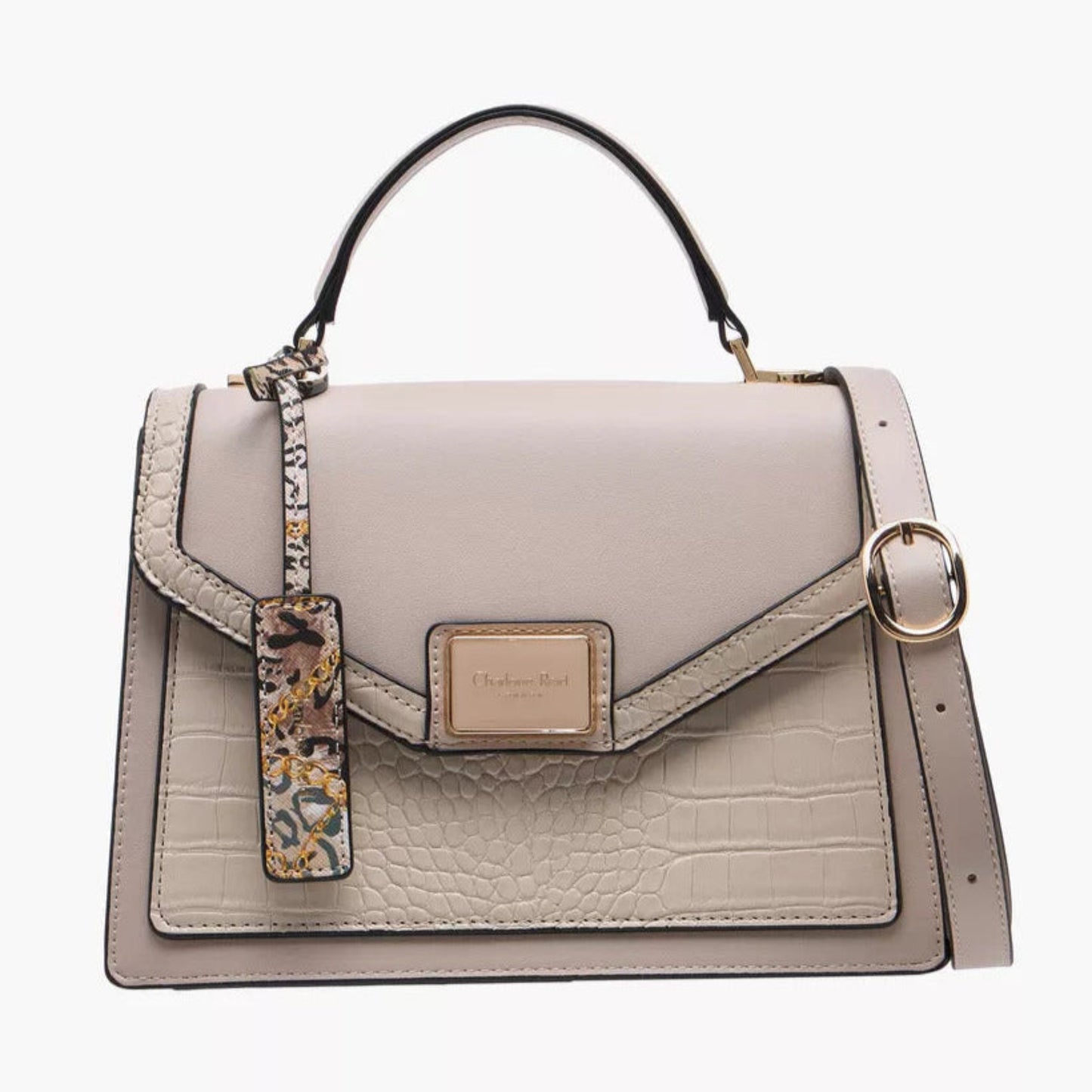 Pastel Colourblock Satchel Bag with Detachable Strap