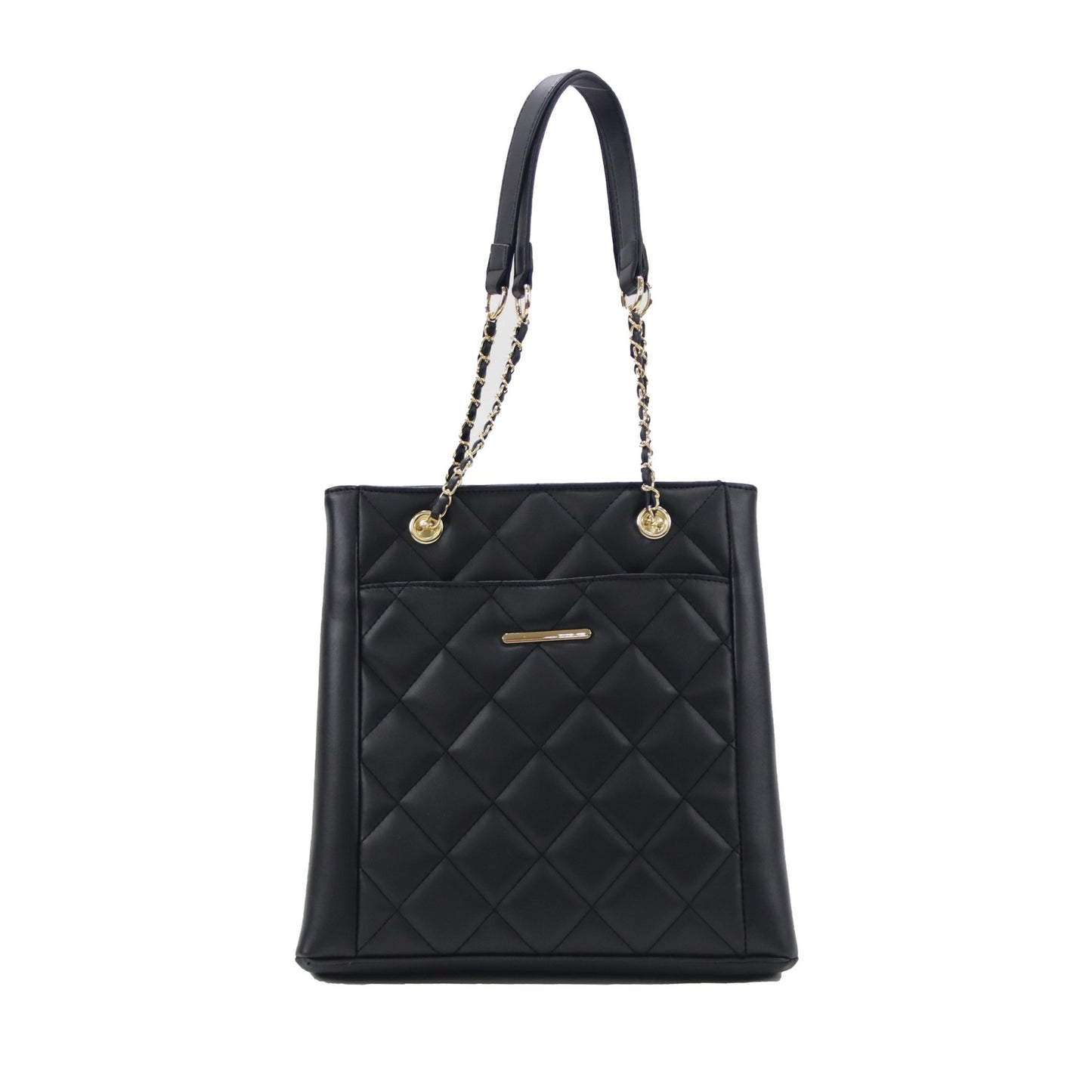 Black Quilted Bag with Chain Strap