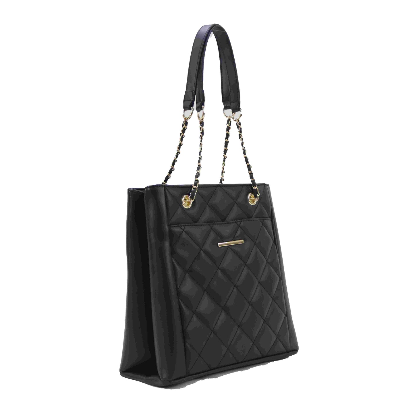 Black Quilted Bag with Chain Strap