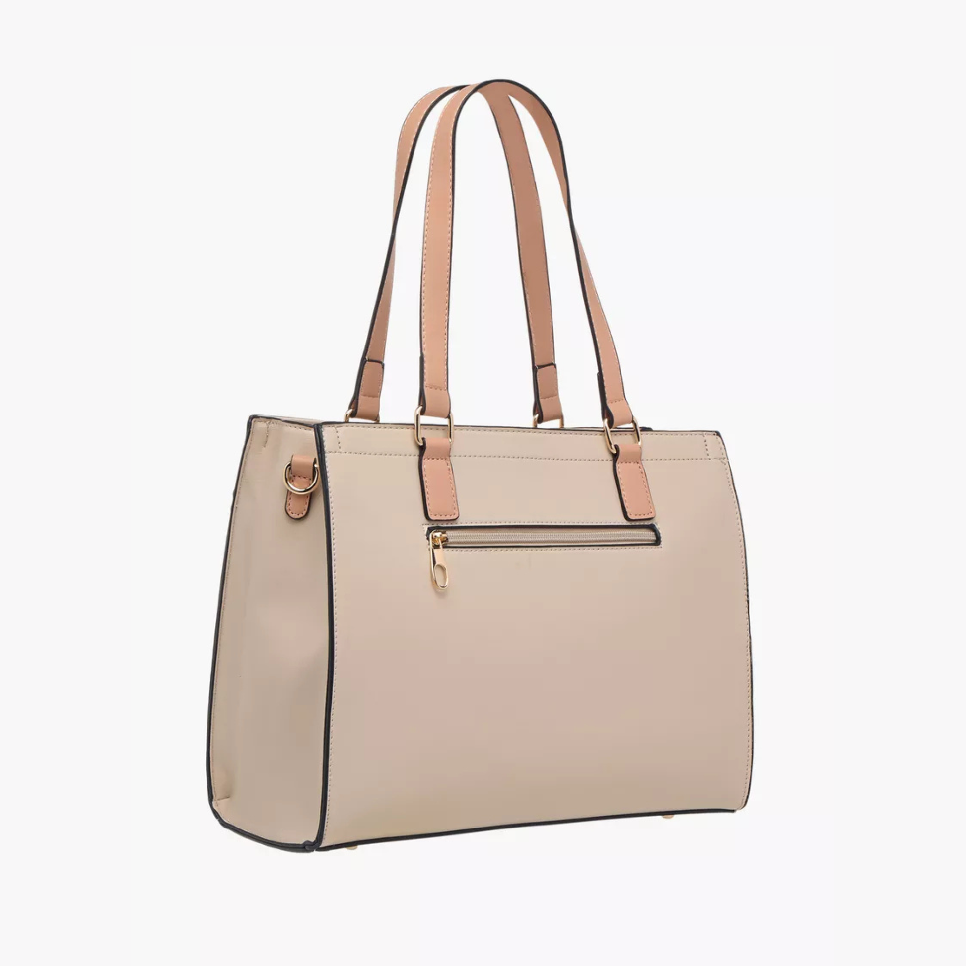 Beige Diamond Quilted Tote at InStyle Fashion HK – quilted texture, tan straps & gold chain for timeless elegance.