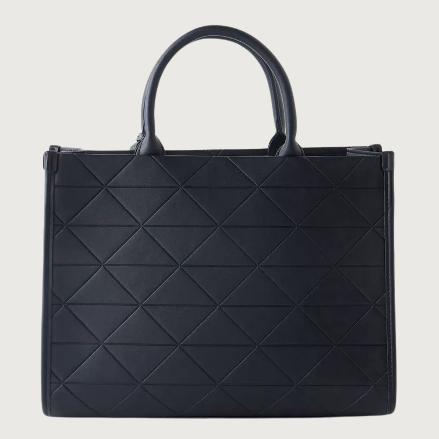 Black Quilted City Tote Satchel Bag with double top handles perfect for work