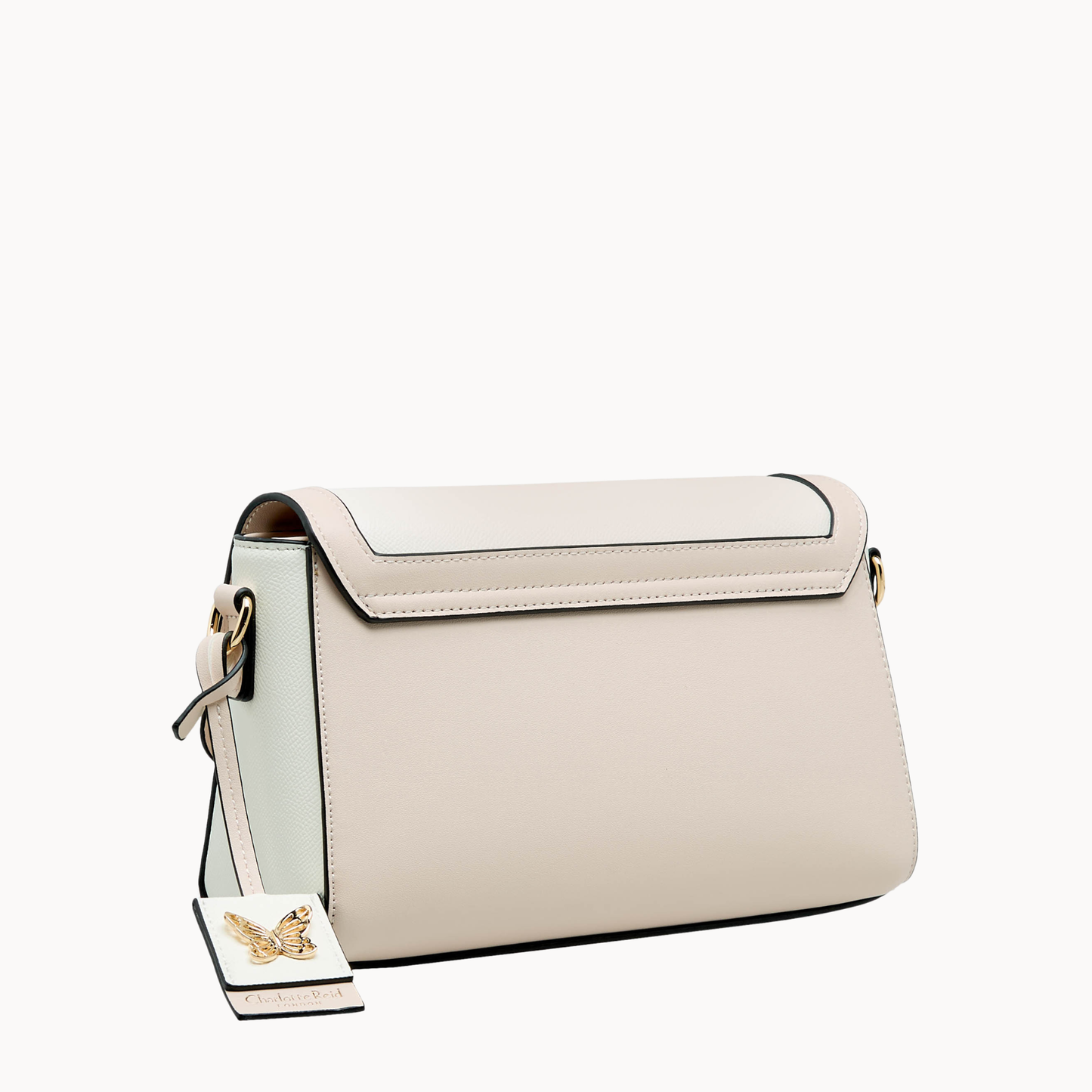White Floral Embroidered Crossbody Bag with Magnetic Flap Closure