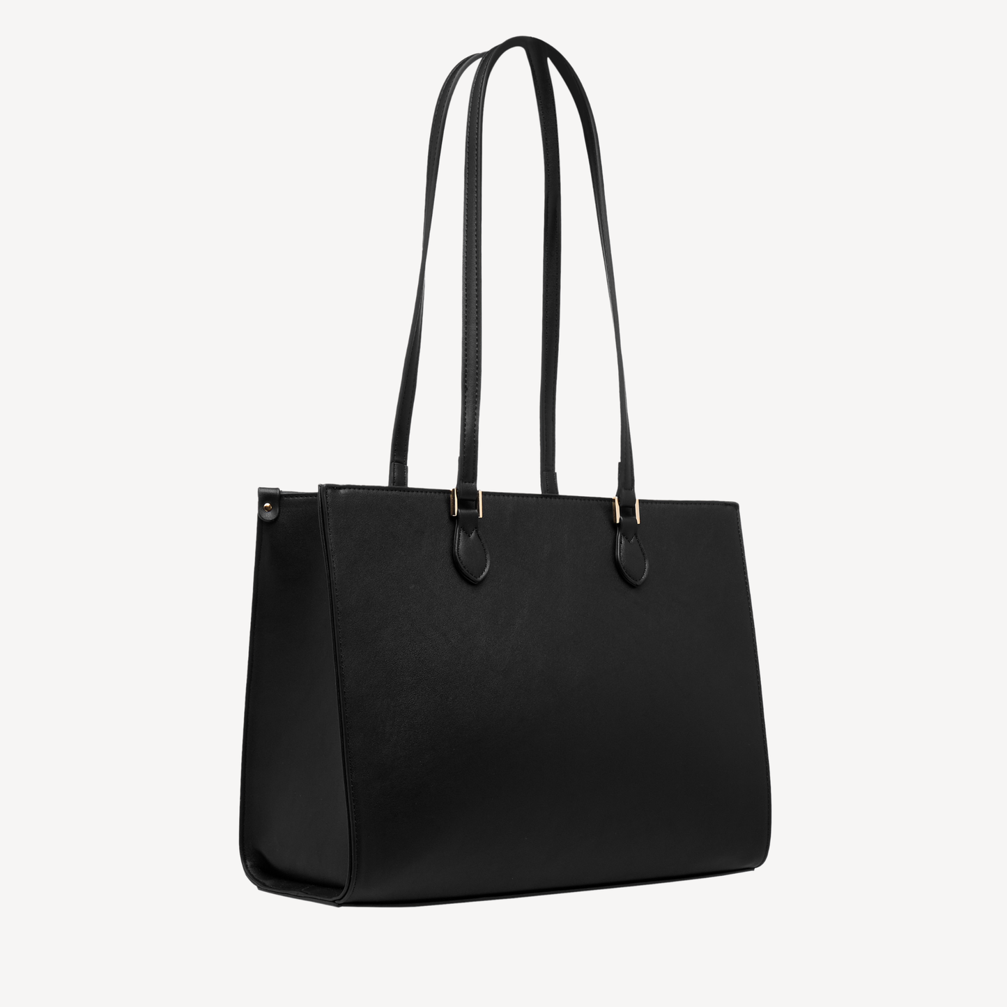 Black Monogram Print Tote Bag with Double Handle