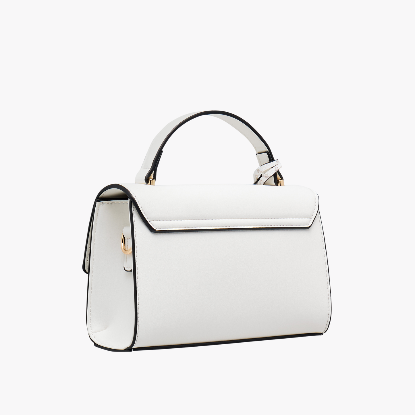 White Structured Crossbody Bag – Sleek Top-Handle Handbag