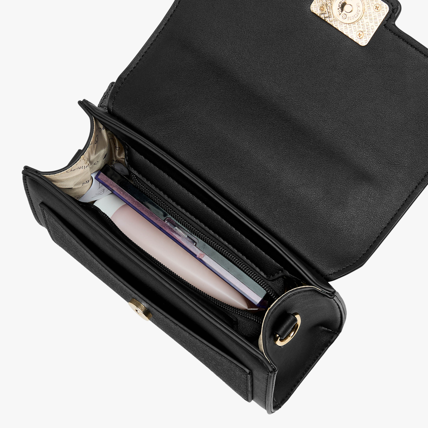 Black Structured Crossbody Bag – Sleek Top-Handle Handbag
