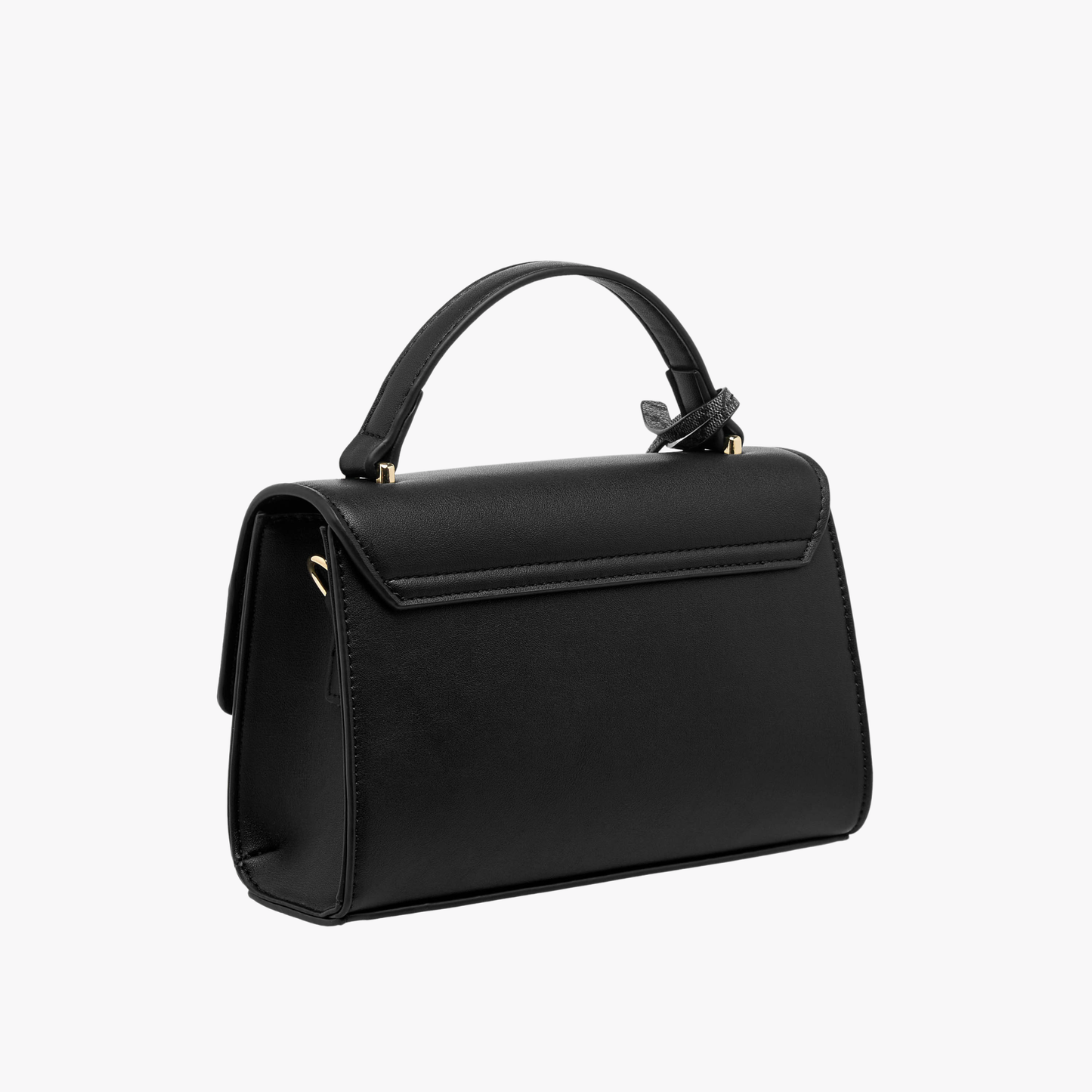 Black Structured Crossbody Bag – Sleek Top-Handle Handbag