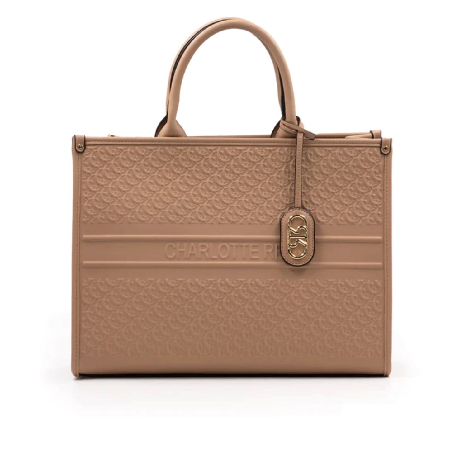 Beige CR Tote Satchel Book Bag