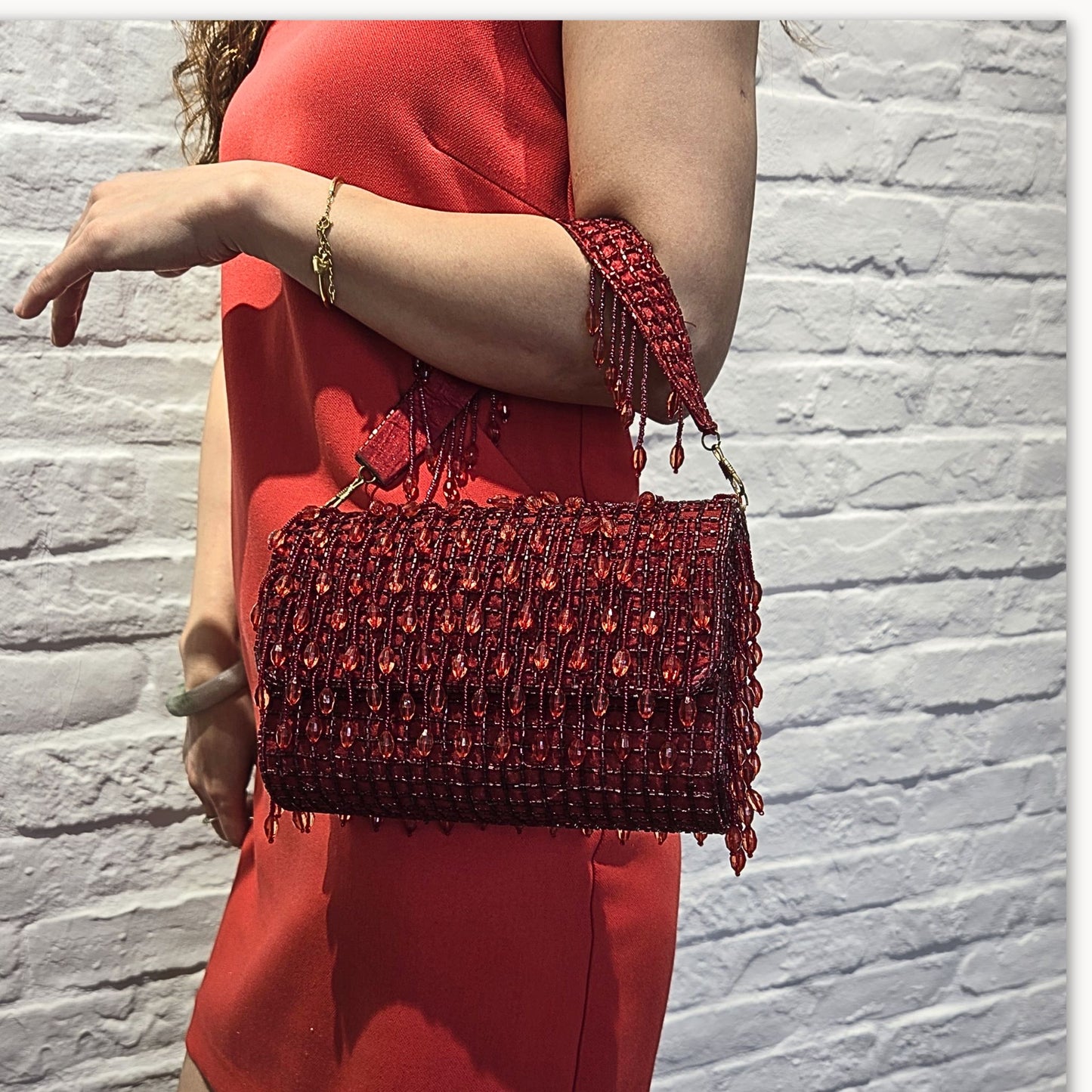 Ruby Beaded Bag