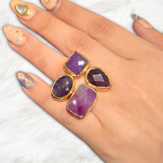 4 Gems Ring in Purple