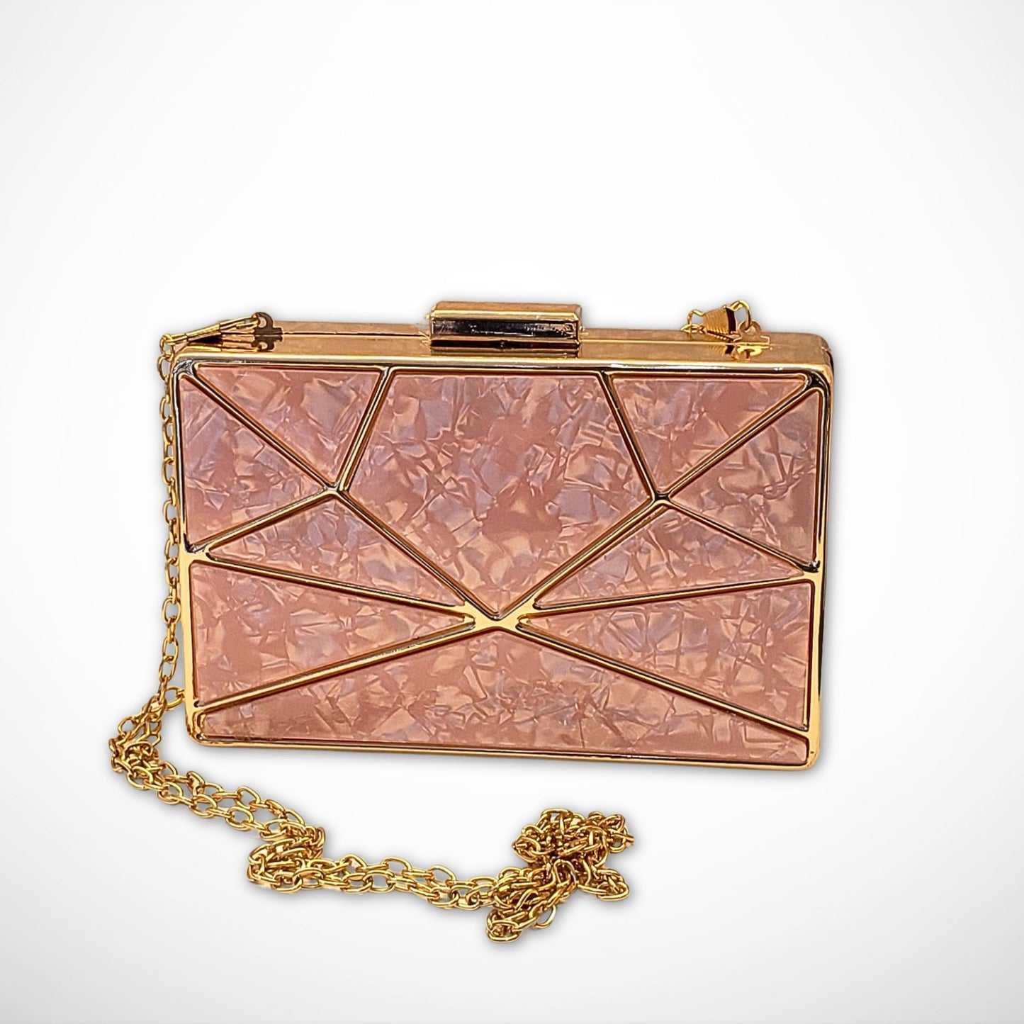 Pink 'Mother of Pearl' Resin Box Clutch