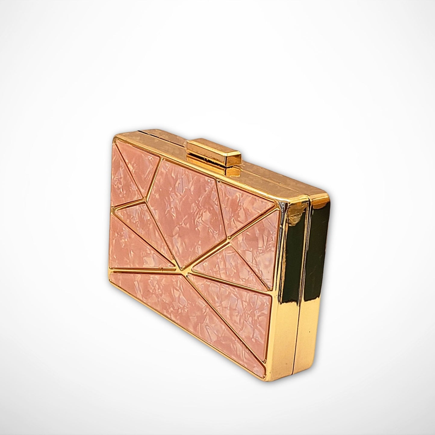 Pink 'Mother of Pearl' Resin Box Clutch