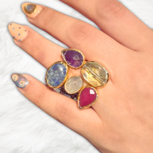 5 Gems Ring Multicolour