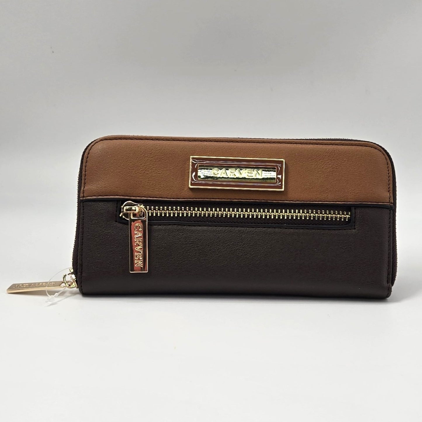 Brown Multi-Colour Zipper Wallet