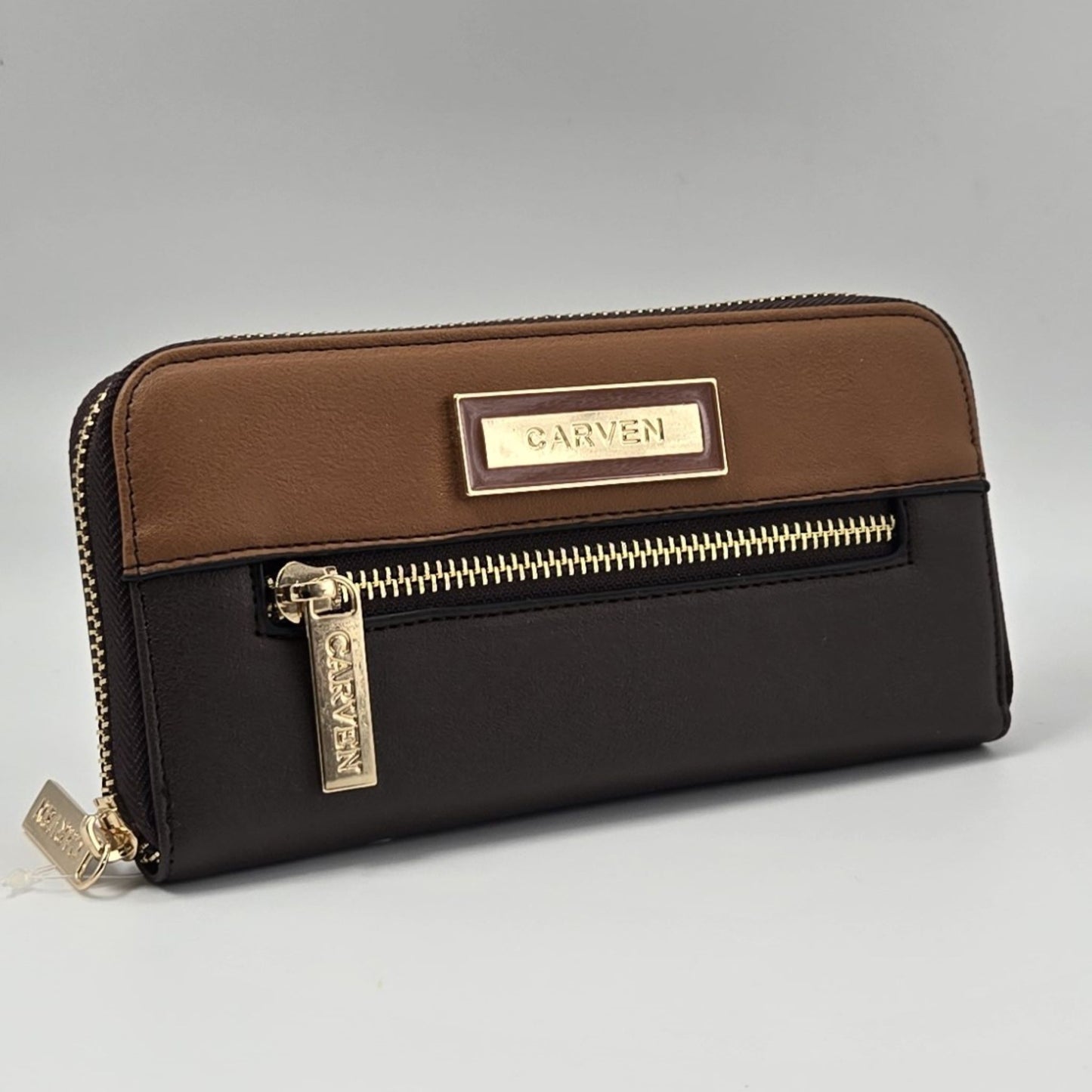 Brown Multi-Colour Zipper Wallet