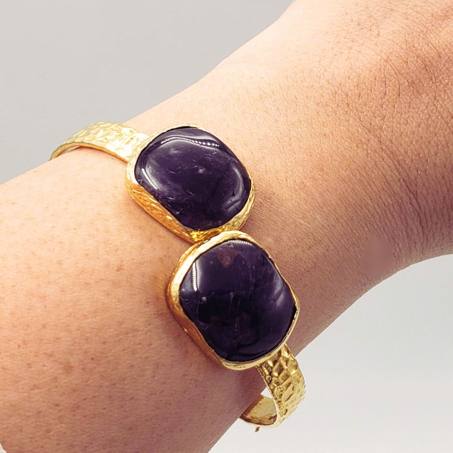 The Aquarius Cuff in Purple Agate