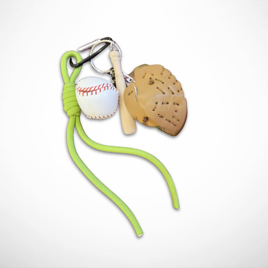 Green Baseball Bag Charm
