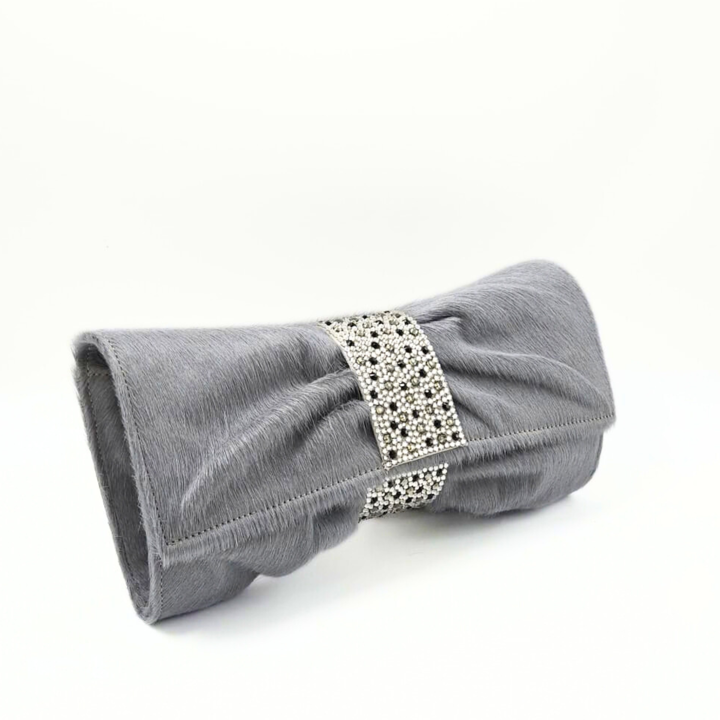 Gray headband with a decorative band on a white background