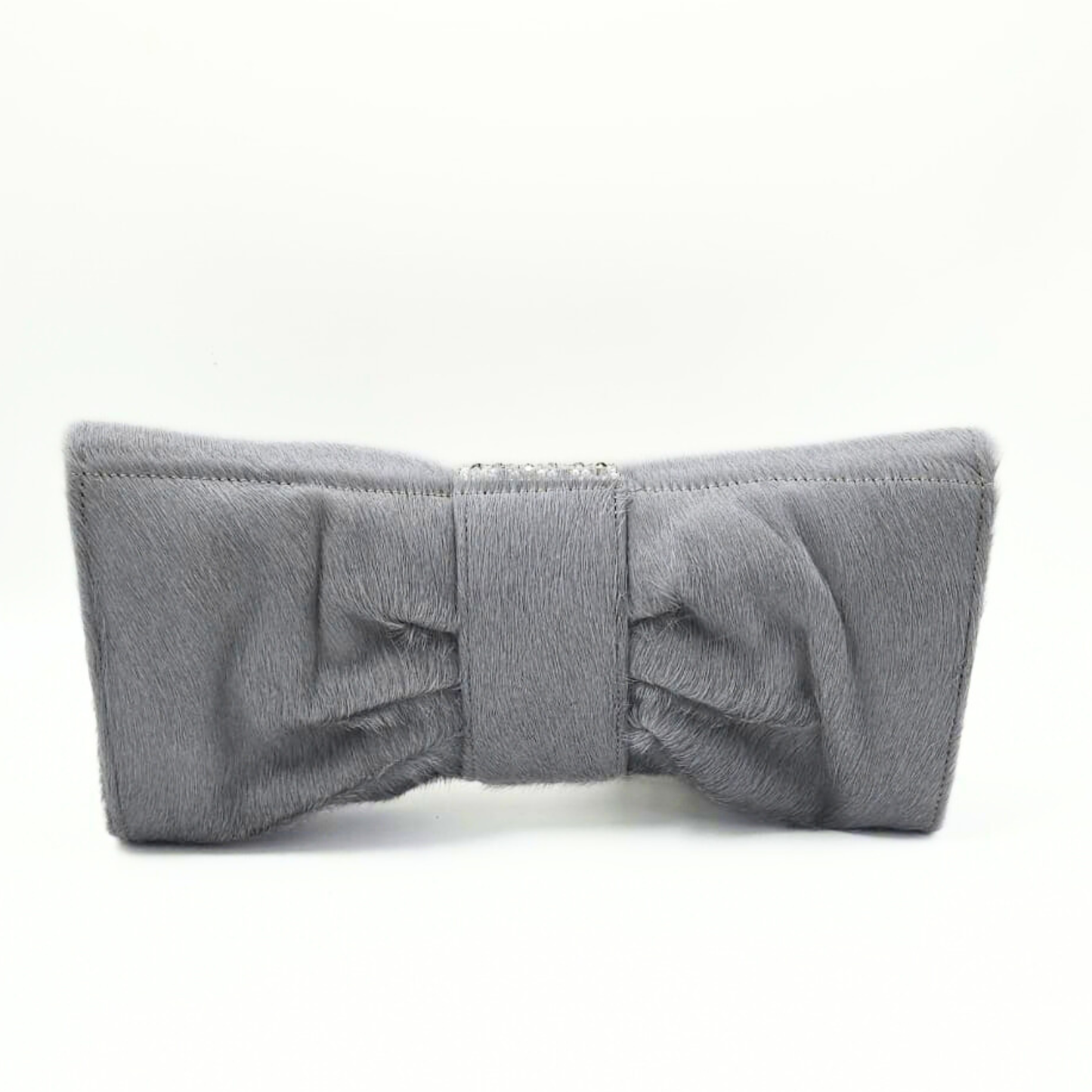 Gray headband with a bow on a white background