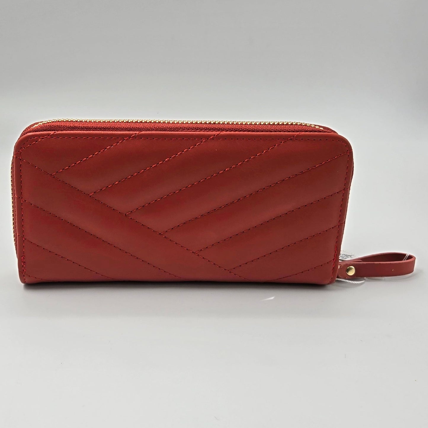 Red Quilted Wallet with Bow Motif