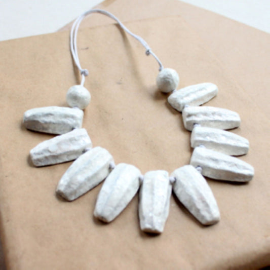 Pearl White finish "Cowrie Shell" Necklace