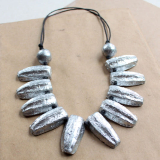 Silver Pewter finish "Cowrie Shell" Necklace
