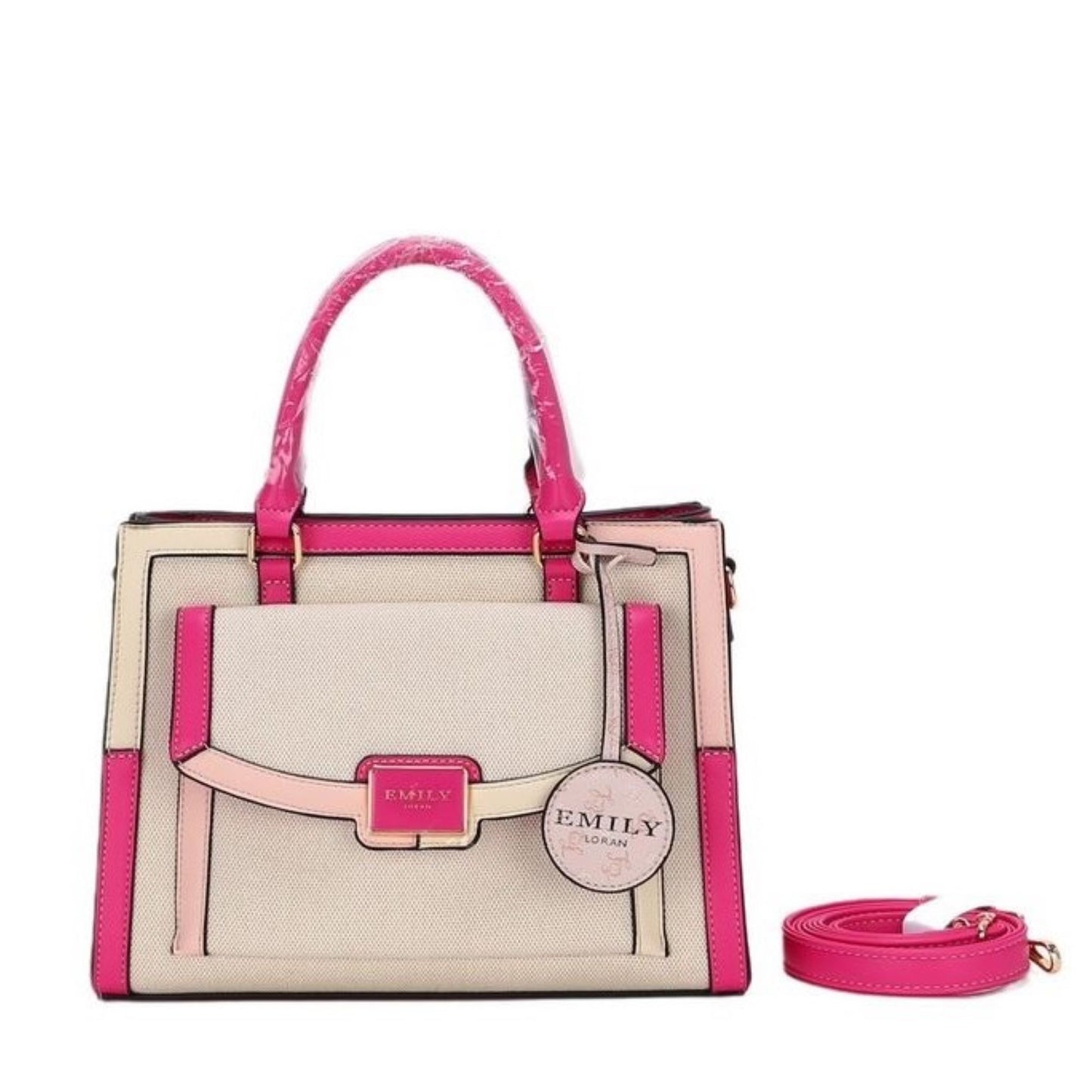 Fuschia Pink Canvas City Bag