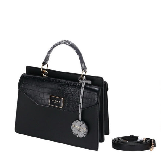 Black Double Flap Satchel
