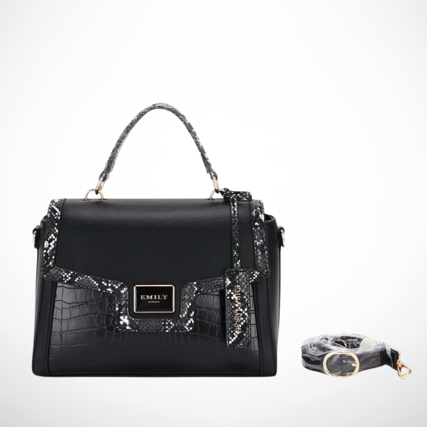 Animal Patterned Top Handle Satchel Bag