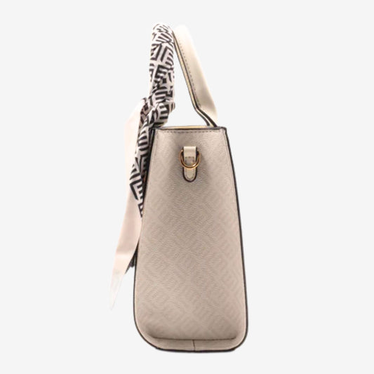 Beige Raffia Double Handle Tote Bag