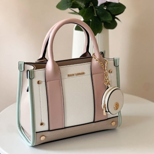 Pastel Patchwork Satchel with Pouch