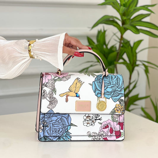 Pastel Floral Top Handle Satchel