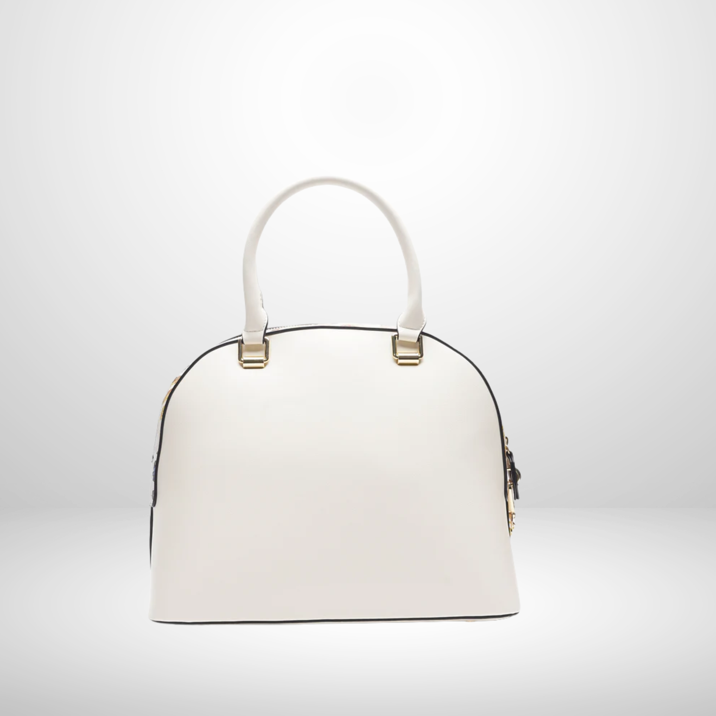 Off White Floral Dome Bag
