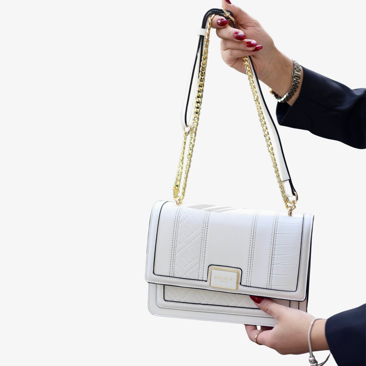 Multi-Panel Flap Convertible Shoulder-to-Crossbody Bag