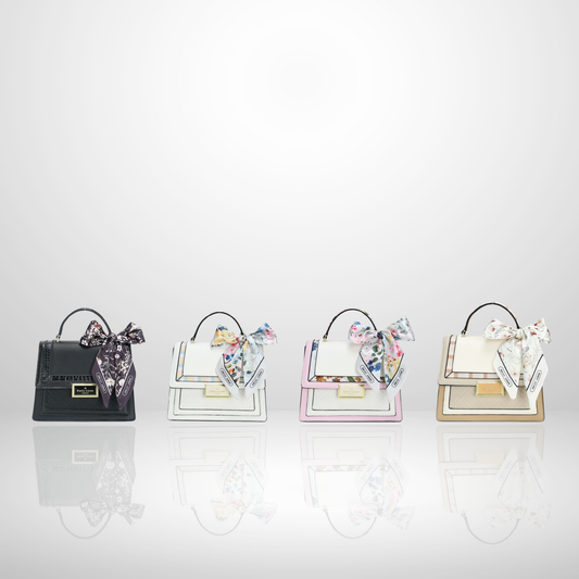 Bow Accent Top Handle Satchel Handbag