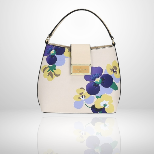 Queenie Floral Top Handle Handbag in Nude