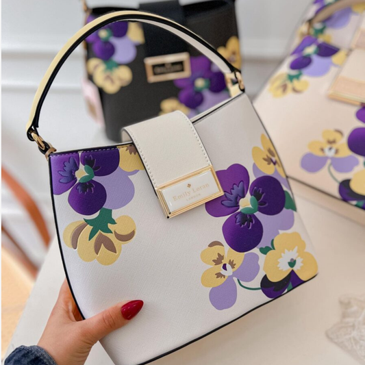 Queenie Floral Top Handle Handbag in White