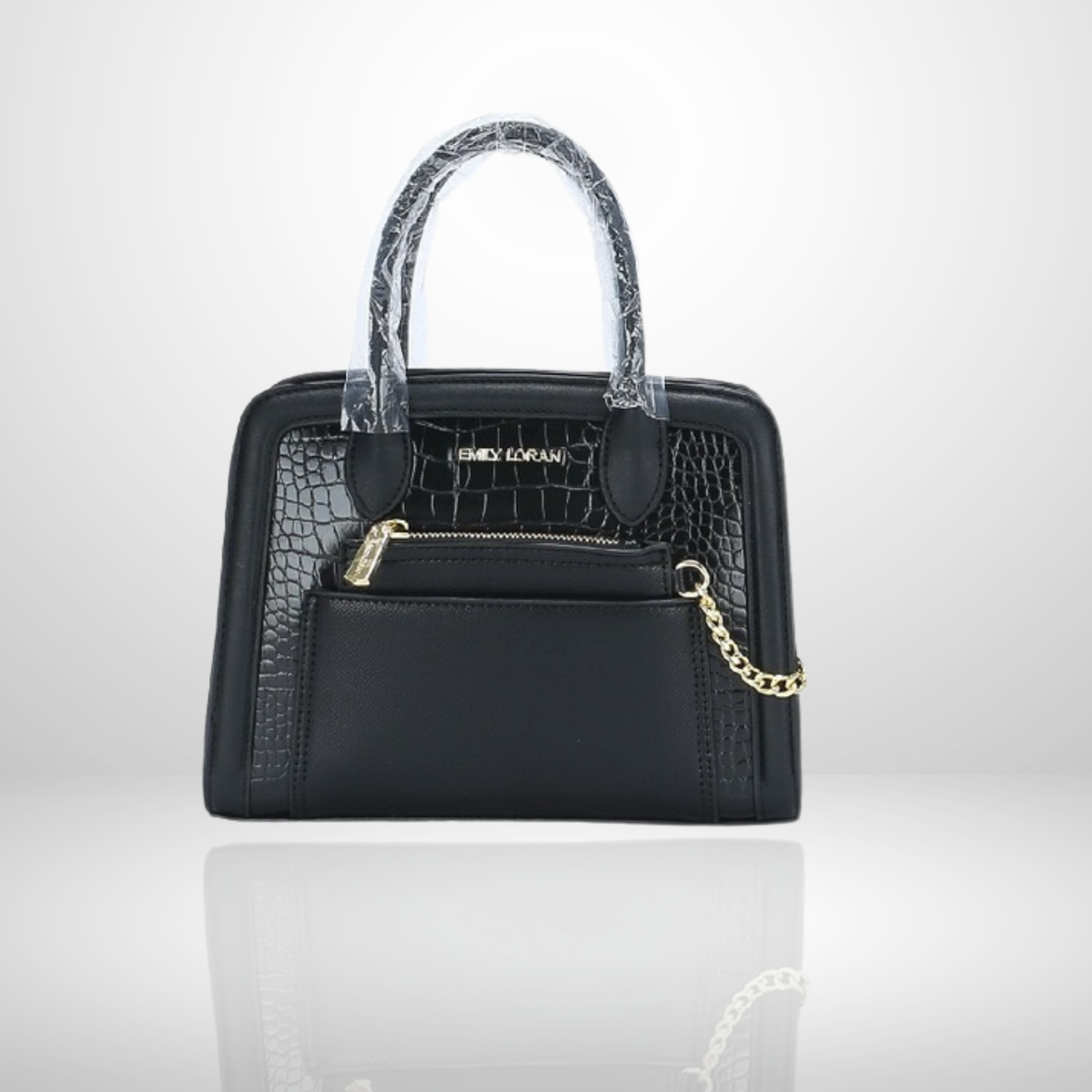 Ursula Structured Top Handle Handbag in Black