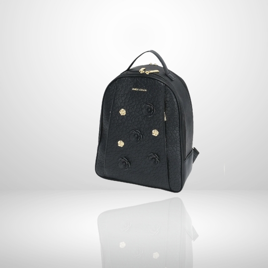 Renee Black Backpack with 3D Flowers